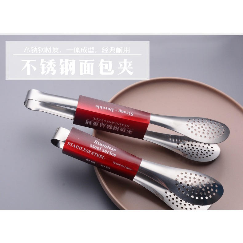 不銹鋼食品夾子燒烤夾餐夾商用食物夾麪包蛋糕水果菜夾防燙牛排夾-細節圖6