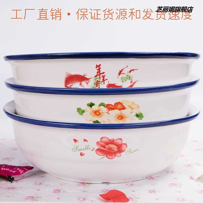 新款加厚和麪盆陶瓷家用不粘面帶蓋揉盆不沾面揉麪發老式發面盆-細節圖2