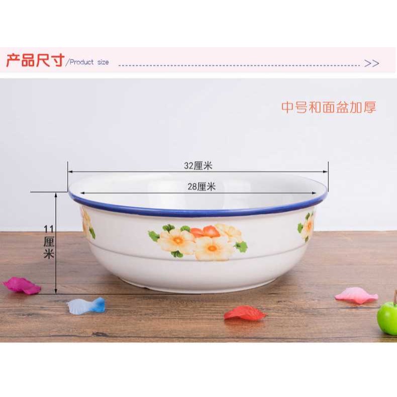 新款加厚和麪盆陶瓷家用不粘面帶蓋揉盆不沾面揉麪發老式發面盆-細節圖7