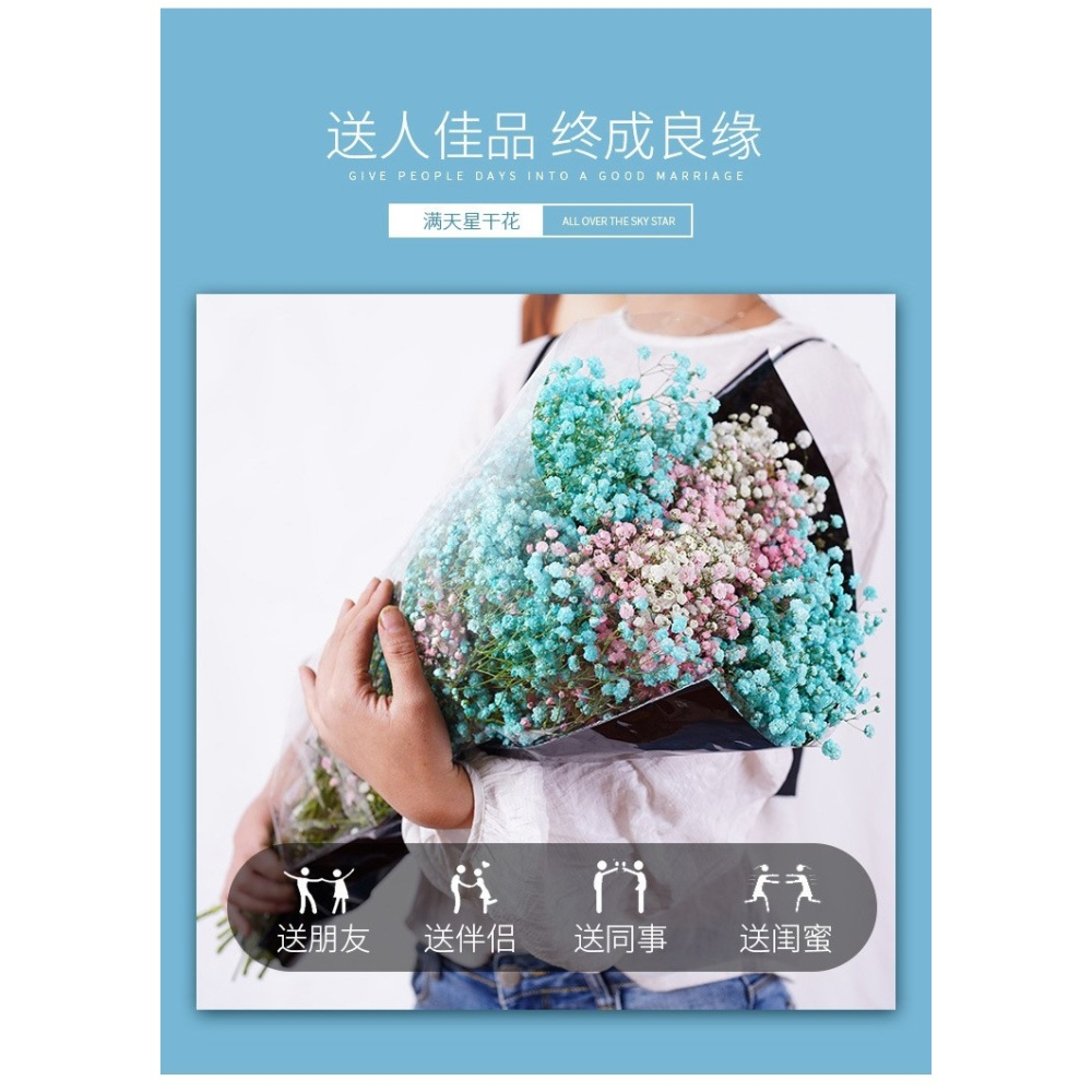 滿天星乾花花束客廳擺設輕奢乾花擺件真花裝飾擺件鮮自然風幹雲南-細節圖7