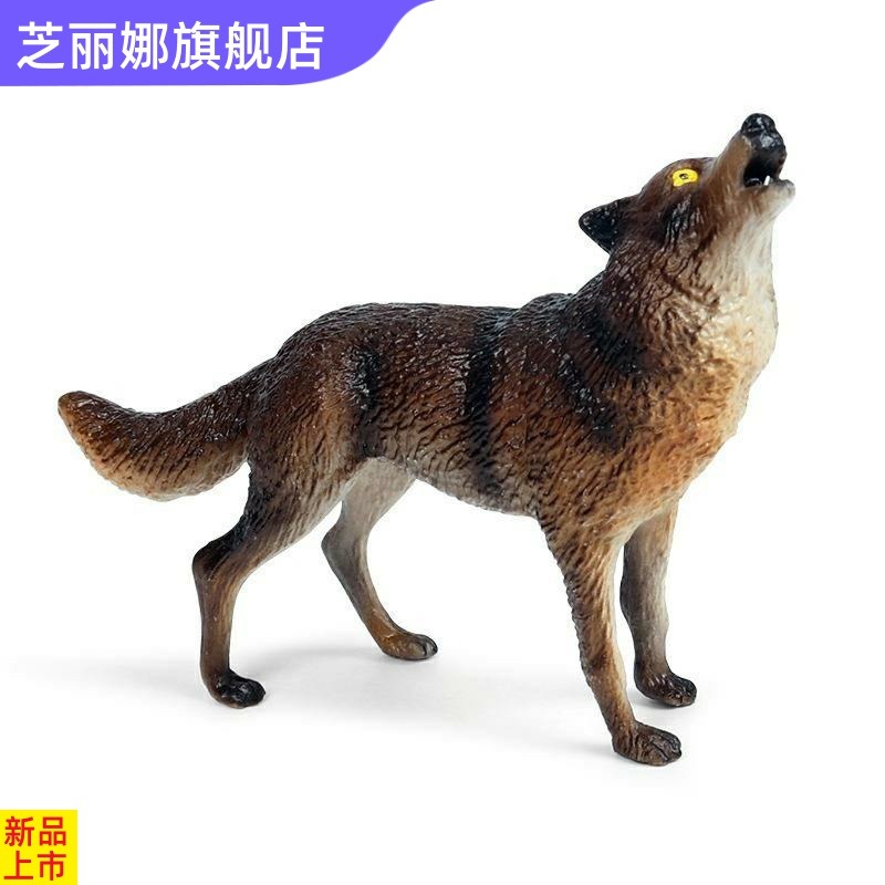 超大號兒童玩具野生動物玩偶狼男孩恐龍套裝仿真軟膠模型公仔擺-細節圖4