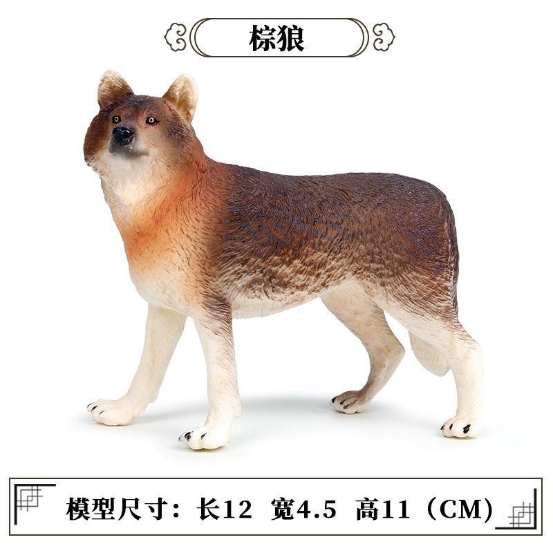 超大號兒童玩具野生動物玩偶狼男孩恐龍套裝仿真軟膠模型公仔擺-細節圖5