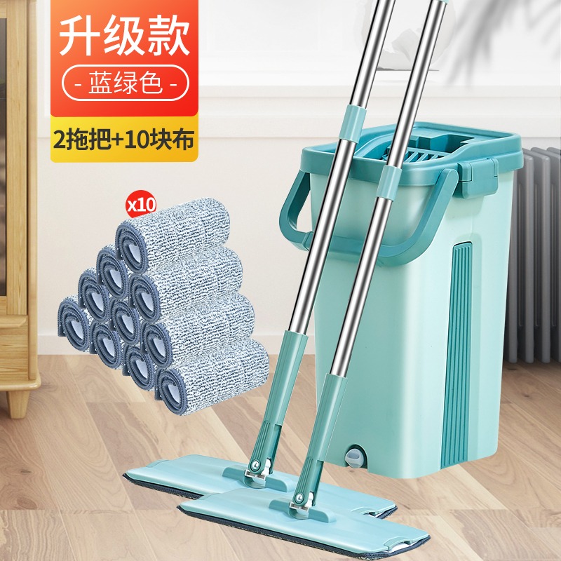 免手洗平板拖把家用擠吸水一拖凈幹濕兩用懶人地拖布旋轉拖地-細節圖6
