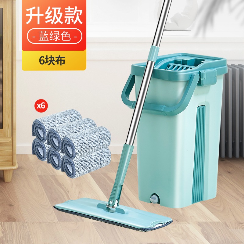 免手洗平板拖把家用擠吸水一拖凈幹濕兩用懶人地拖布旋轉拖地-細節圖7