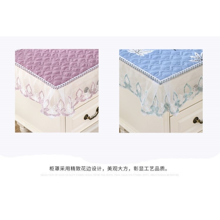 牀頭櫃蓋佈防滑加厚歐式布藝蕾絲家用打印機防塵保護罩套簡約現代-細節圖8