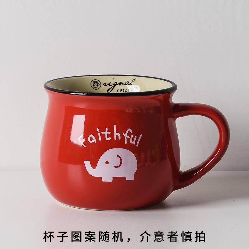 早餐杯陶瓷杯子帶蓋勺馬克杯微波爐潮流咖啡牛奶家用LOGO定製水杯-細節圖5