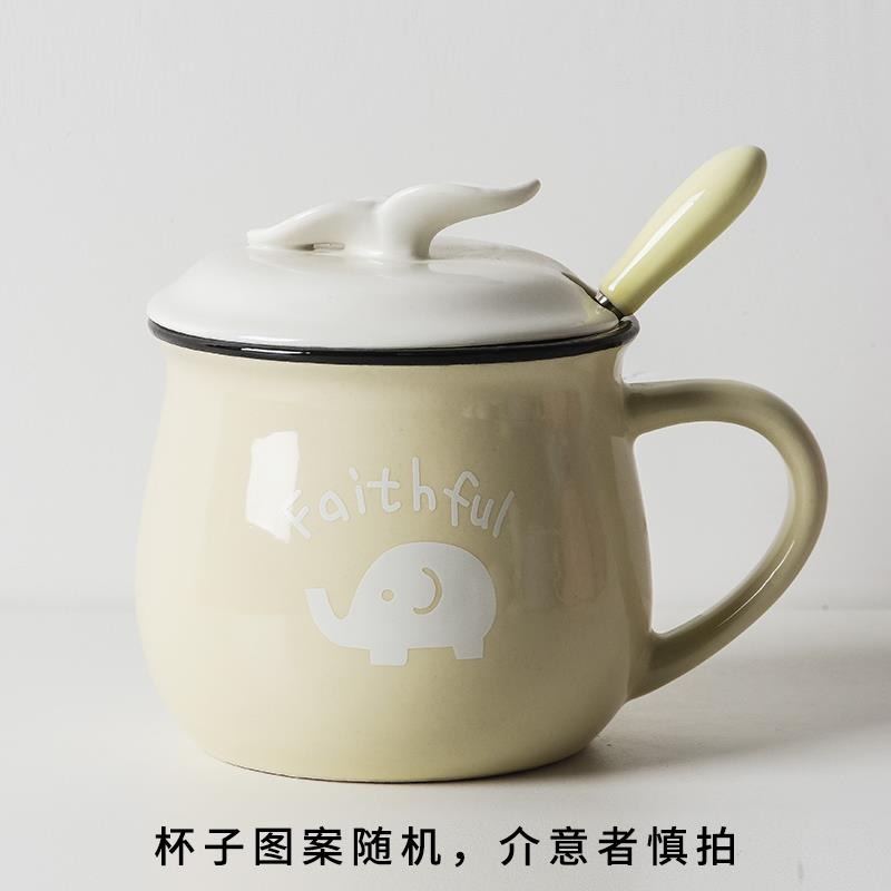 早餐杯陶瓷杯子帶蓋勺馬克杯微波爐潮流咖啡牛奶家用LOGO定製水杯-細節圖10
