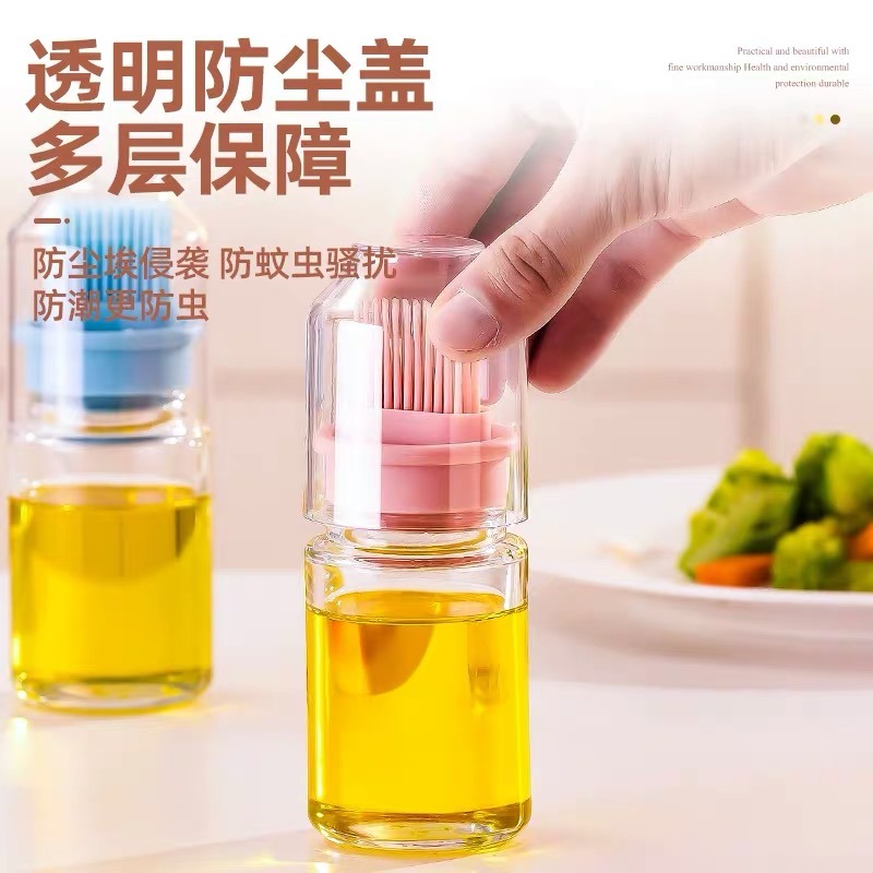 油刷帶瓶玻璃油?刷家用硅膠刷頭耐高溫油刷子廚房烙餅燒烤-細節圖5
