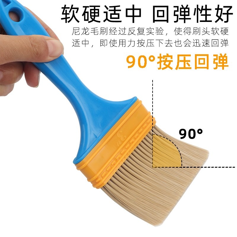 塑料毛刷油漆刷工業用硬毛軟毛小尼龍刷子清潔不掉毛油畫排刷除塵-細節圖3