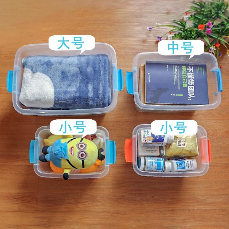 透明塑料收納箱 加厚有蓋大小號手提雜物儲物箱 玩具衣物收納盒-細節圖4