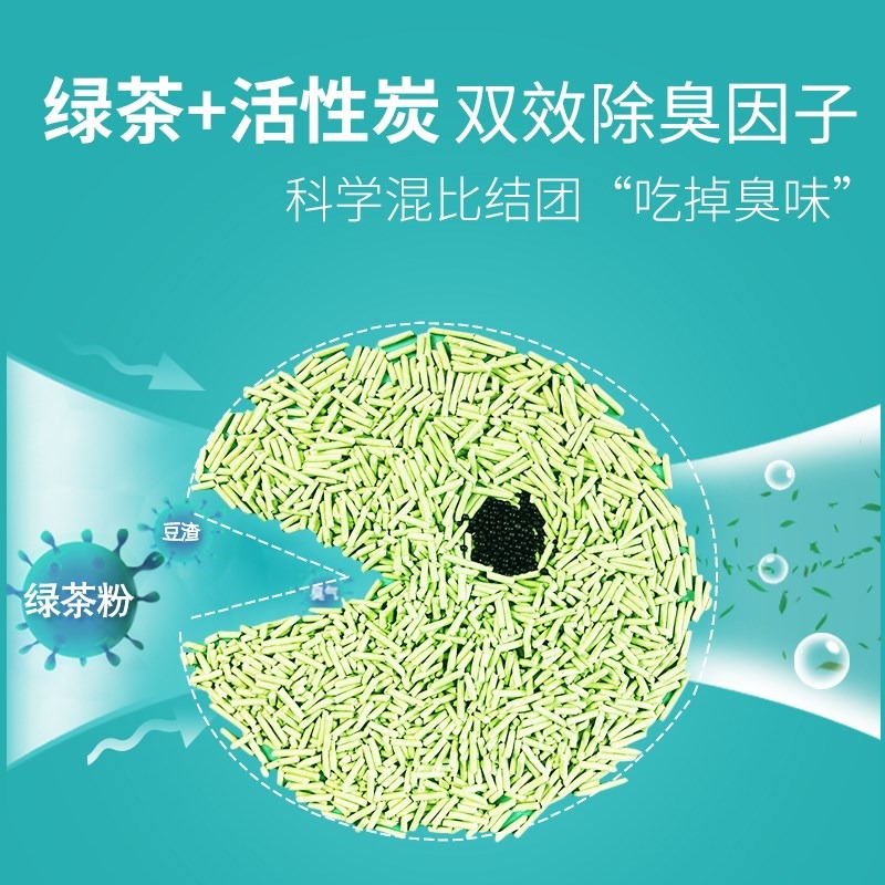 豆腐貓砂除臭無塵大袋綠茶狗砂貓沙豆腐砂除臭珠滿10公斤20斤-細節圖3