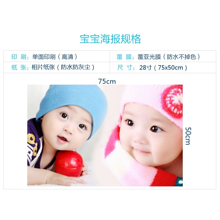 漂亮寶寶海報墻貼備孕萌娃娃照片bb掛畫嬰兒畫報孕婦胎教圖片照-細節圖5