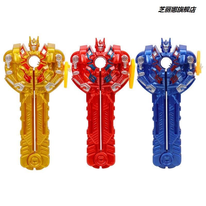 拉線陀螺玩具兒童新款魔幻發光男孩合金發射器高速旋轉戰鬥盤套裝-細節圖4