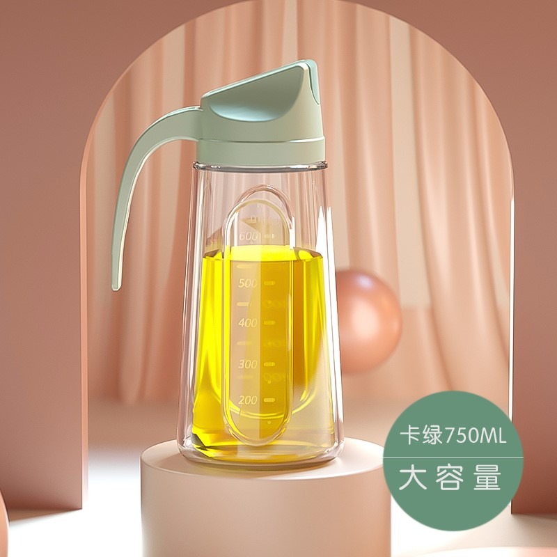 防漏玻璃油壺自動開合大容量家用裝油瓶醬油醋調料瓶套裝不漏油-細節圖7