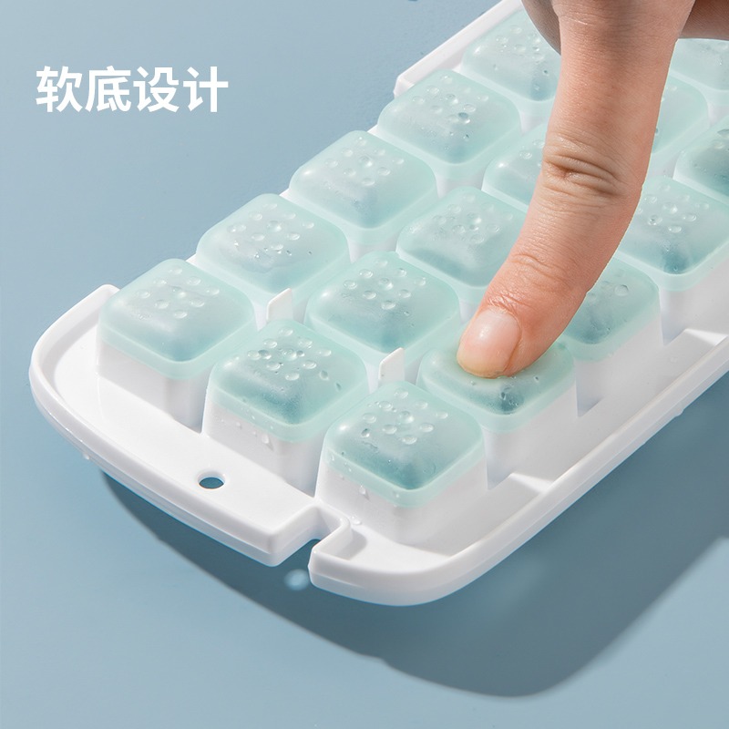 冰塊模具小塊大容量按壓冰格硅膠製冰盒家用儲冰盒帶蓋凍冰塊-細節圖3