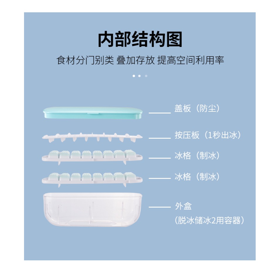 冰塊模具小塊大容量按壓冰格硅膠製冰盒家用儲冰盒帶蓋凍冰塊-細節圖10