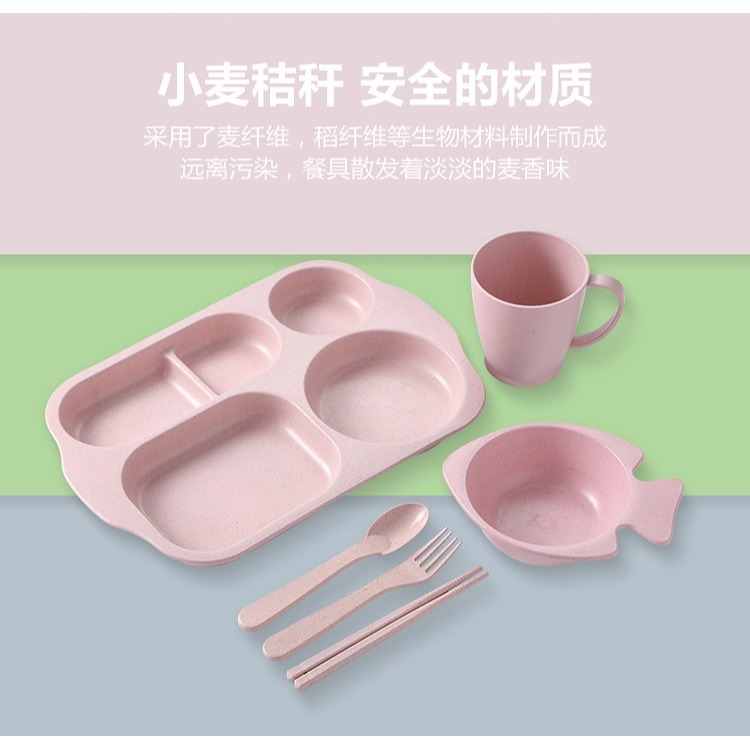 帶套裝學生兒童套餐餐盤商用裝餐具筷託管班飯碗雙耳碗微波爐-細節圖10