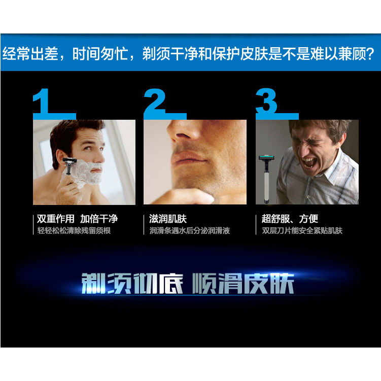 一件代發 手動雙層刮鬍刀片 老式剃須刀片胡須刀片男士刮鬍刀-細節圖9