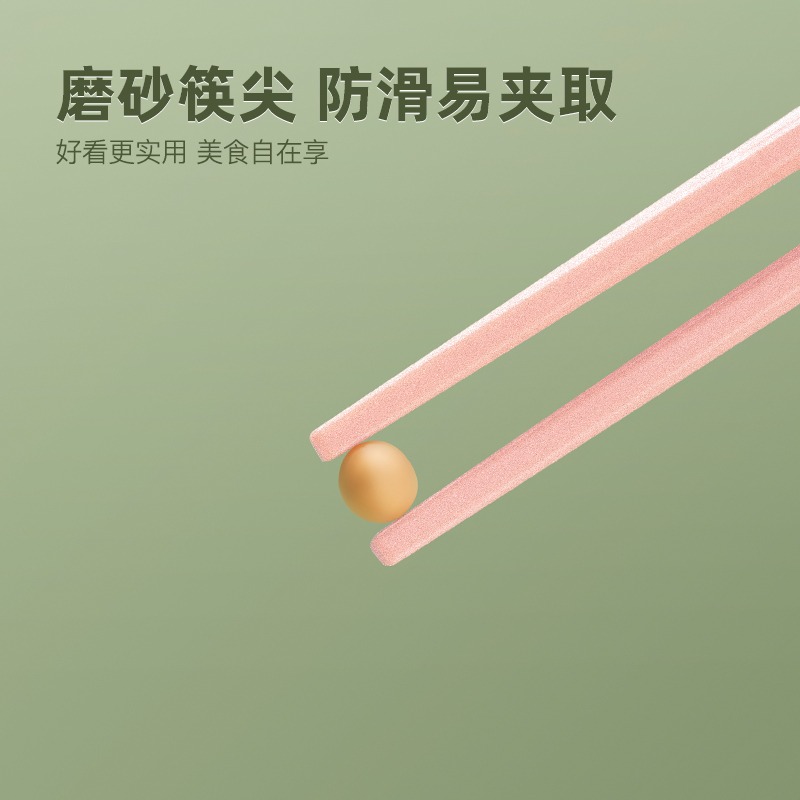 筷子日式莫蘭迪高檔家用網紅少女心馬卡龍耐高溫防黴合金筷子套裝-細節圖3