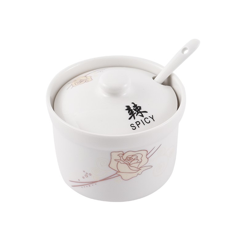 芙洛雅單個陶瓷調味罐調料罐子調料盒廚房用品家用糖罐鹽罐辣椒罐-細節圖5