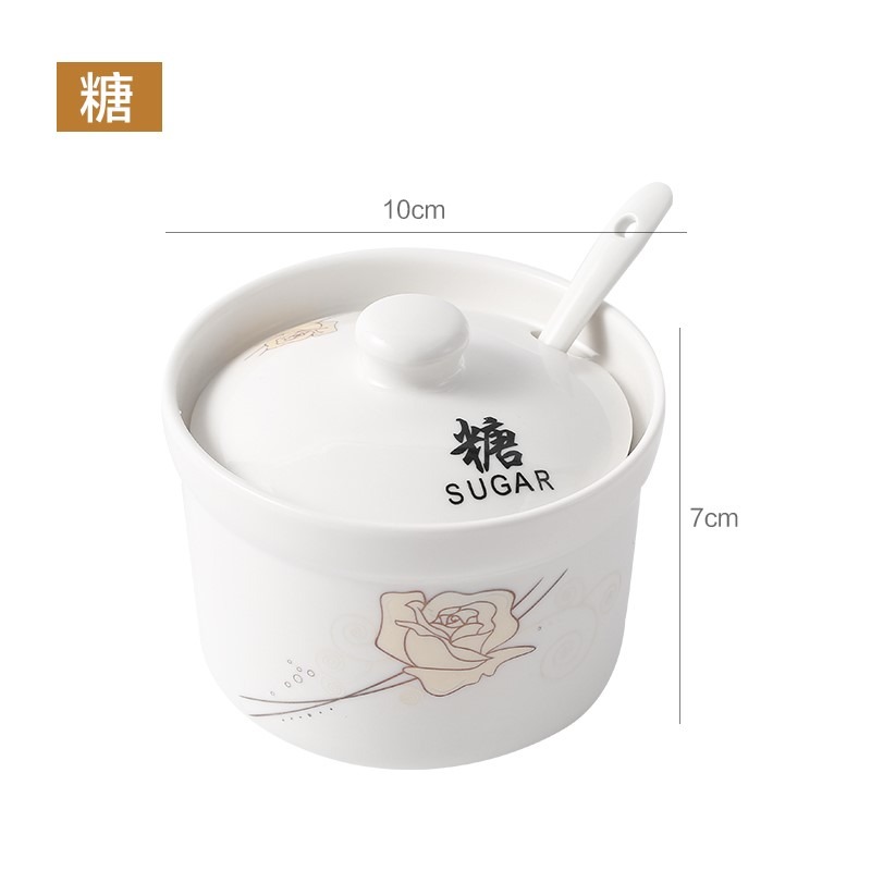 芙洛雅單個陶瓷調味罐調料罐子調料盒廚房用品家用糖罐鹽罐辣椒罐-細節圖8