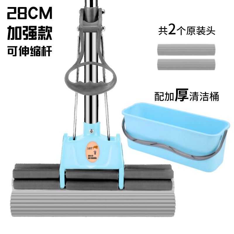 大號膠棉拖把免手洗懶人吸水海綿拖把懶人家用一拖凈地拖滾輪拖把-細節圖9