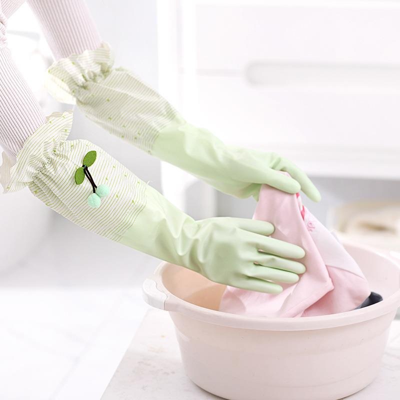 洗碗手套加厚橡膠乳膠洗衣衣服防水塑膠膠皮家務耐用冬季加絨-細節圖2