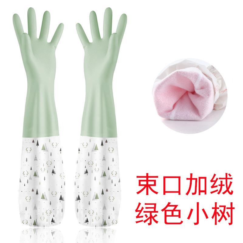 洗碗手套加厚橡膠乳膠洗衣衣服防水塑膠膠皮家務耐用冬季加絨-細節圖8