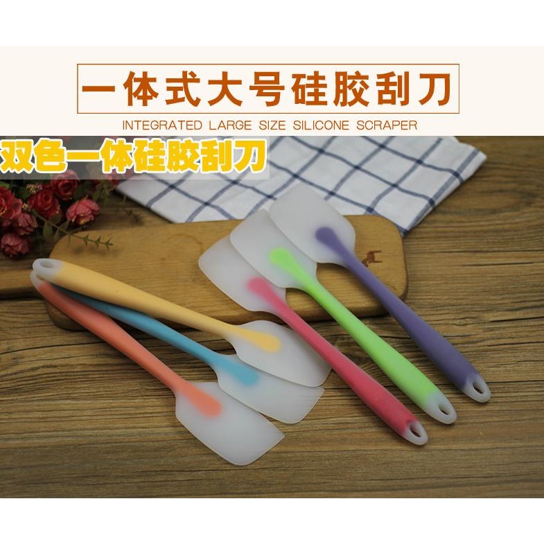 烘焙工具 大號蛋糕一體式硅膠刮刀 奶油抹刀 牛軋糖攪拌鏟刀油刷-細節圖8