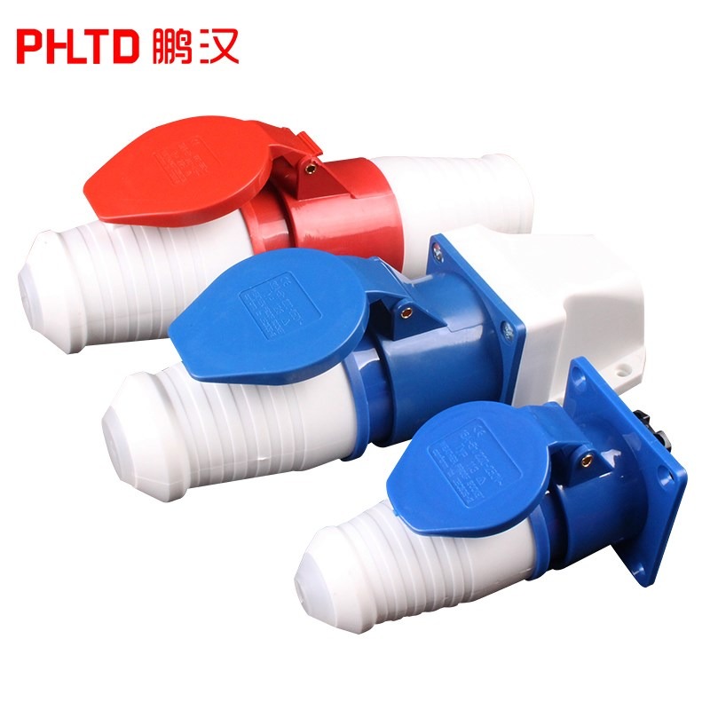 接線器對接加長面板電源插頭圓形電源4芯暗裝三孔工業插頭插座5芯-細節圖3