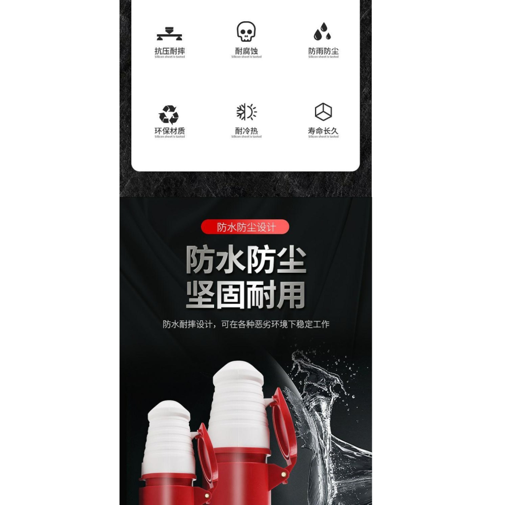 接線器對接加長面板電源插頭圓形電源4芯暗裝三孔工業插頭插座5芯-細節圖6