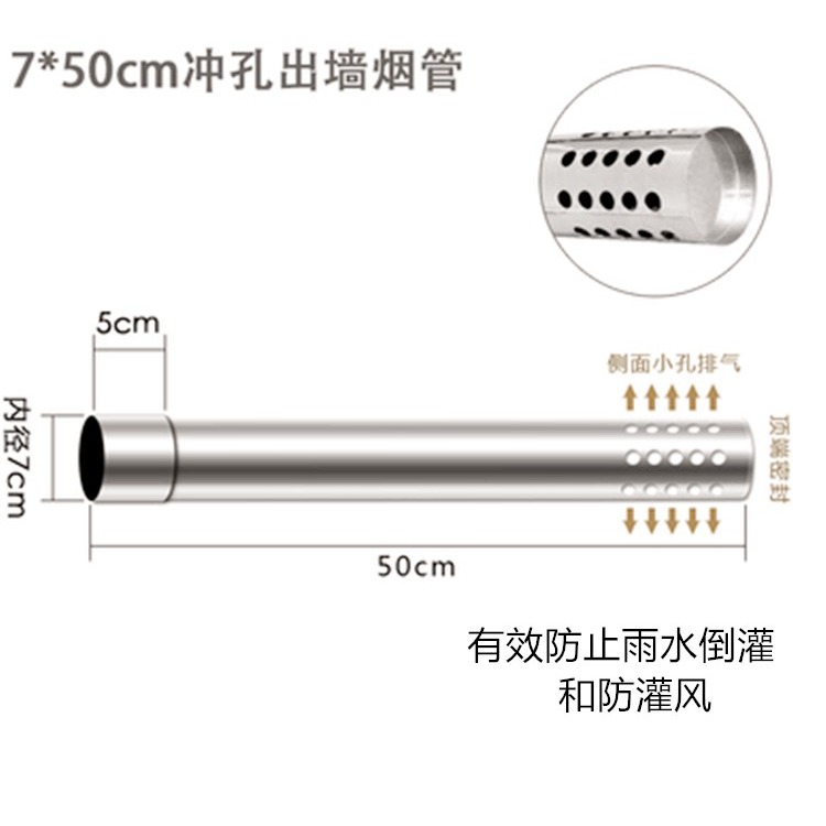 燃氣熱水器不銹鋼排煙管排氣管配件直徑7公分cm適用美的海爾-細節圖4