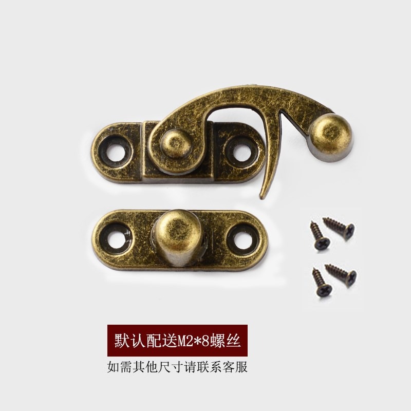 鋅合金牛角鉤扣珠寶首飾盒暗箱扣仿古搭扣鎖彎鉤鎖diy禮品盒卡扣-細節圖4