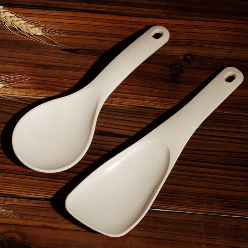 小麥秸稈家用盛飯勺不沾米飯鏟子創意打飯盛飯電飯煲勺子-細節圖2