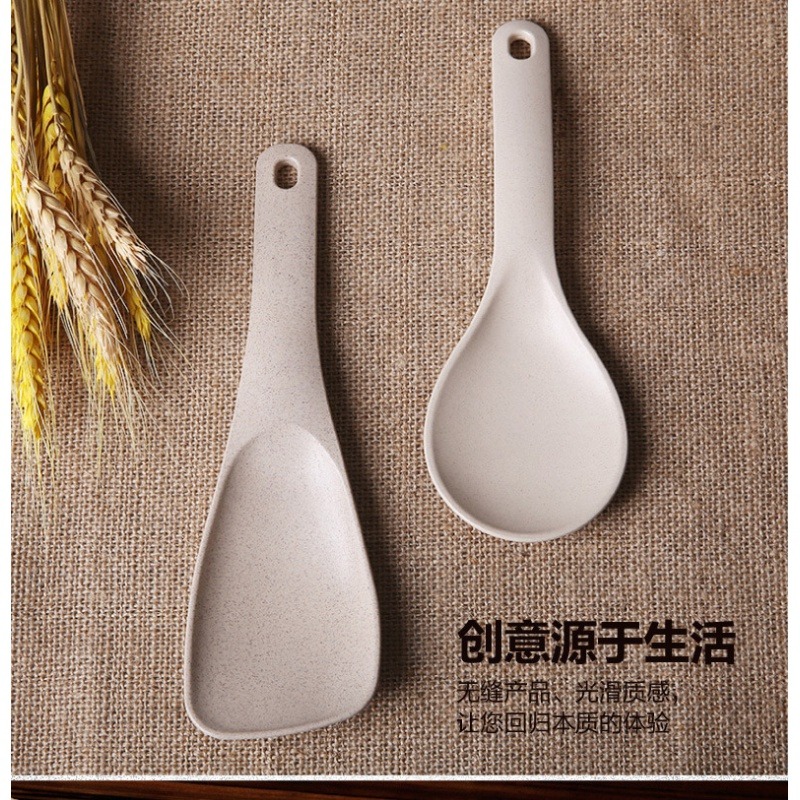 小麥秸稈家用盛飯勺不沾米飯鏟子創意打飯盛飯電飯煲勺子-細節圖5