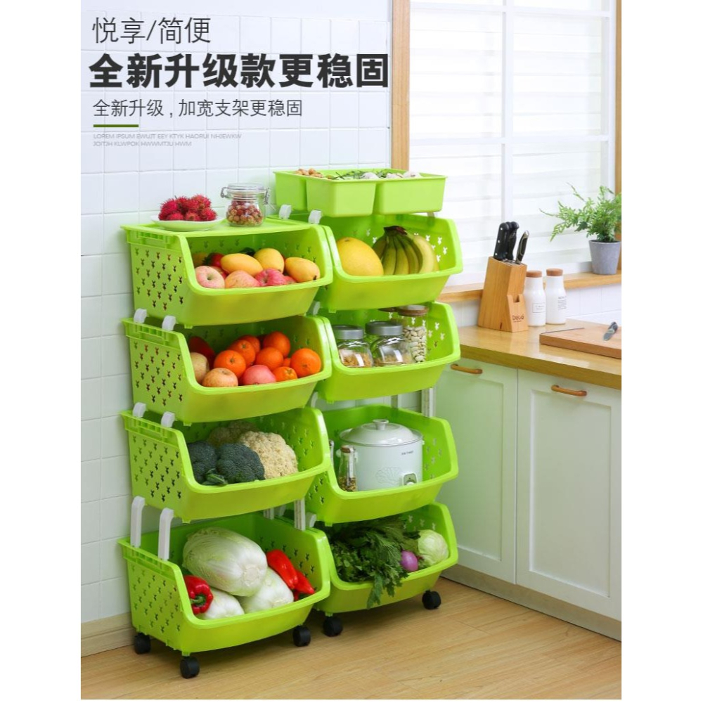 廚房置物架落地多層塑料用品家用大全玩具蔬菜籃子收納筐整理架子-細節圖6