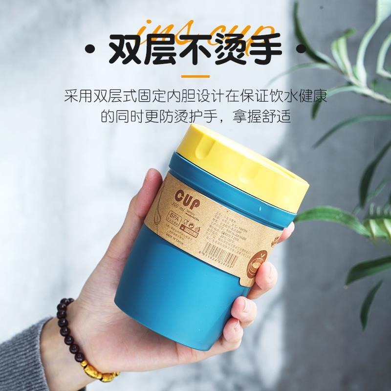 杯子湯杯微波爐可加熱牛奶杯早餐杯家用燕麥杯帶勺帶蓋密封麥片杯-細節圖3