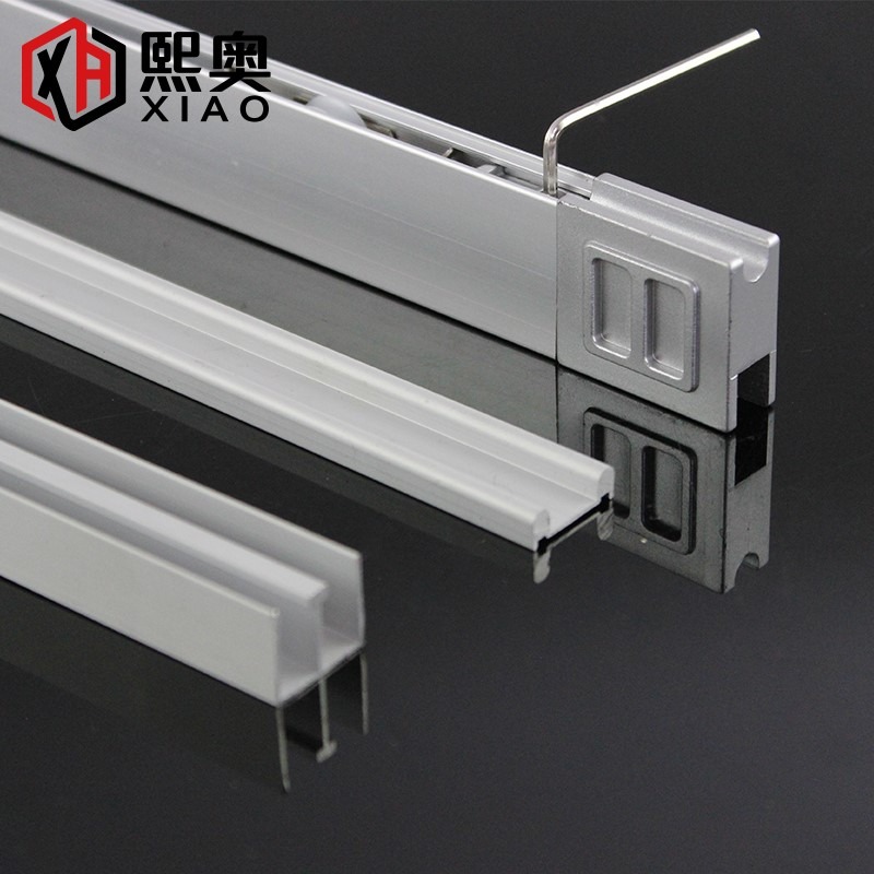 8mm7玻璃推拉門軌道滑道槽滑軌移門趟門雙槽滑輪展櫃門配件-細節圖4