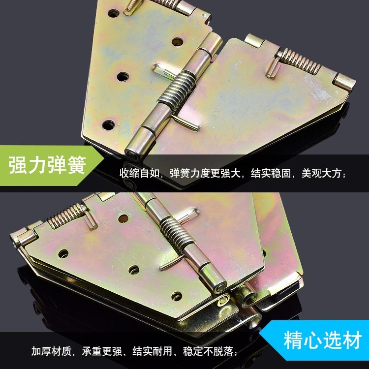 餐桌加厚五金彈簧方桌荷葉合頁緩沖支撐折疊桌面上翻木板翻板配件-細節圖2