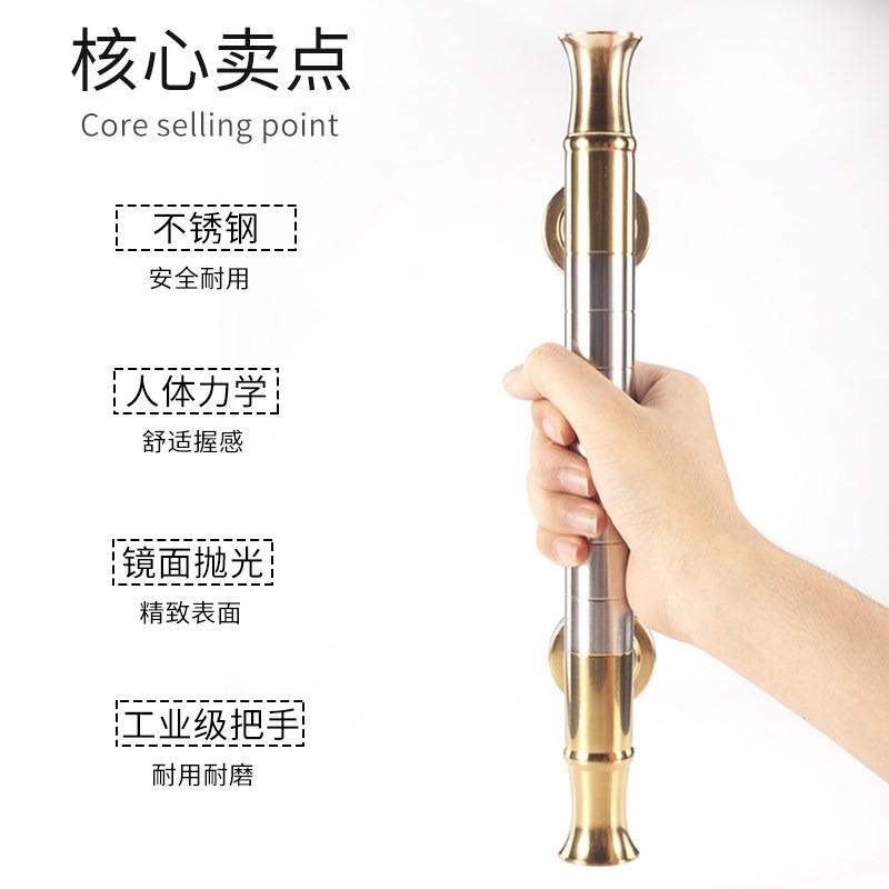 不銹鋼明裝拉手雙開木門簡約把手加厚不銹鋼大門木門金色拉手-細節圖4
