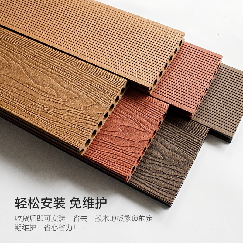 塑木地板木塑戶外圍欄花箱墻板陽臺庭t院防腐木共擠平臺-細節圖2