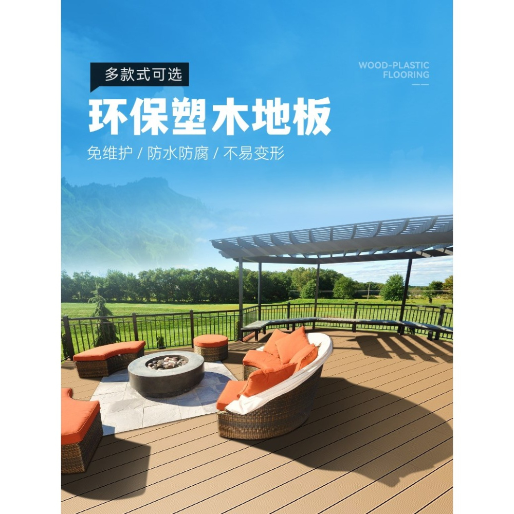 塑木地板木塑戶外圍欄花箱墻板陽臺庭t院防腐木共擠平臺-細節圖6