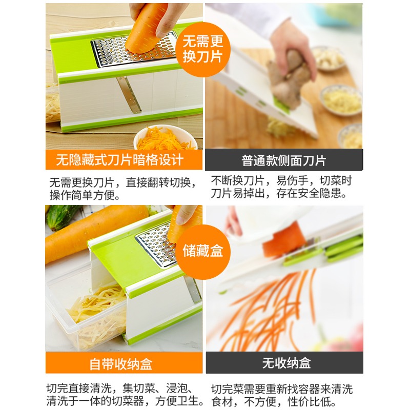 廚房神器多功能削土豆絲切菜機家用切絲刨絲器切片切花切丁擦絲器-細節圖4