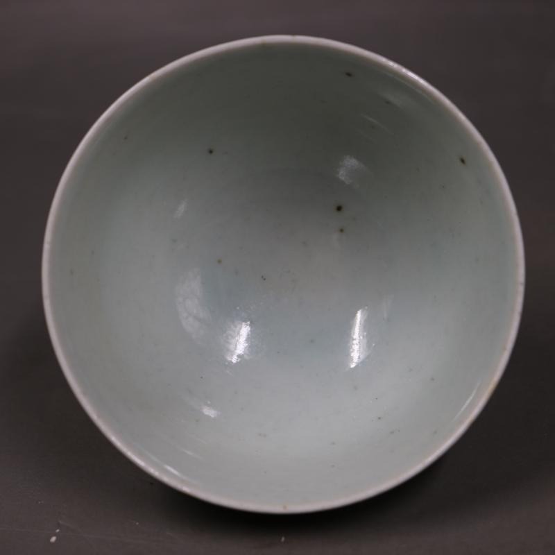 特清中期青花花草紋茶杯 民間收藏家居用品擺件 仿古瓷器 古董古-細節圖3