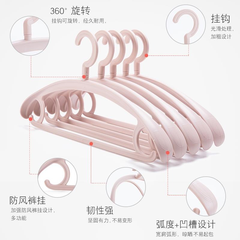 衣架家用掛衣架曬衣無痕寬肩加粗加厚防滑衣服撐子成人塑料涼大衣-細節圖3