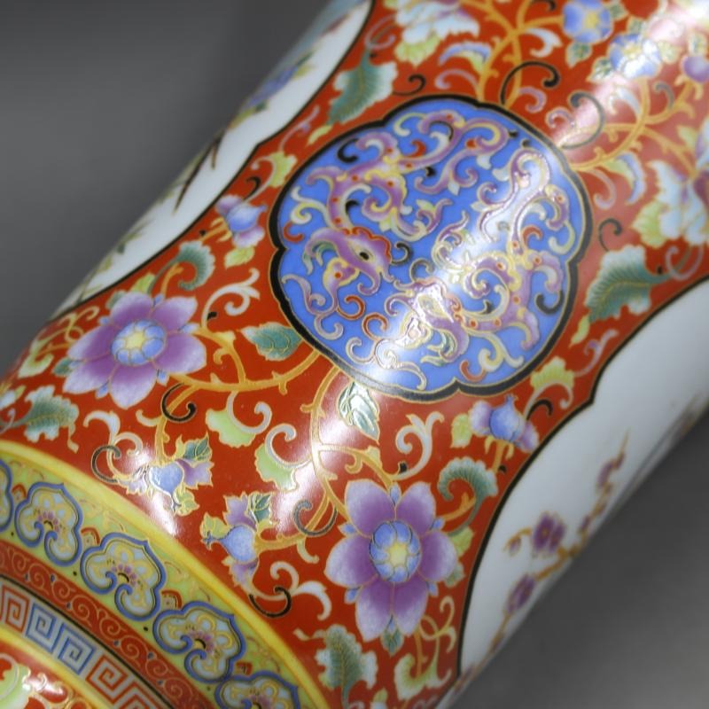 清雍正年制描金掐死琺瑯彩插花瓶仿古瓷器家居擺件古董古玩收藏-細節圖3