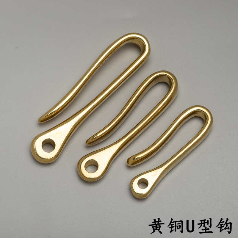 黃銅實心鈴鐺馬蹄扣 裝飾馬蹄扣 純銅鑰匙扣 皮具配件新款-細節圖4