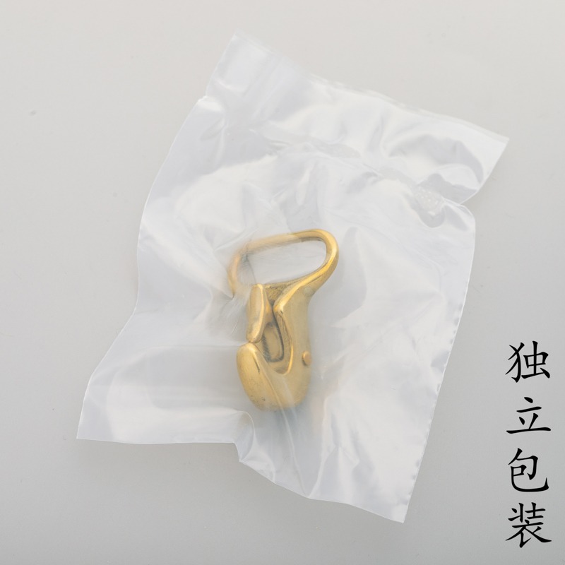 進口 黃銅鷹嘴掛鉤 復古純銅龍蝦勾鑰匙扣銀色快掛扣揹包鉤-細節圖2