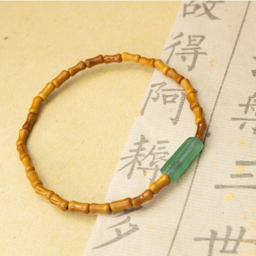 火杜天然橄欖核細款竹節東陵玉手鏈古風名族風簡約男女款情侶單圈-細節圖5