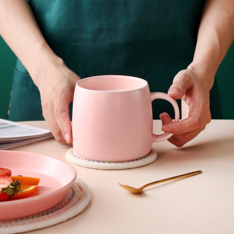 陶瓷杯咖啡杯ins簡約杯子女可愛少女家用情侶杯辦公室水杯馬克杯-細節圖4